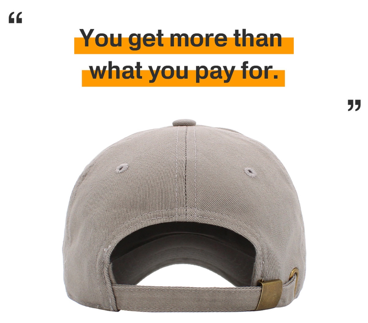 Light Gray Low Profile Baseball Caps Back View